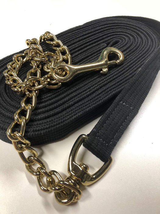 30' Cotton Lunge Line with 30" Brass Plated Chain