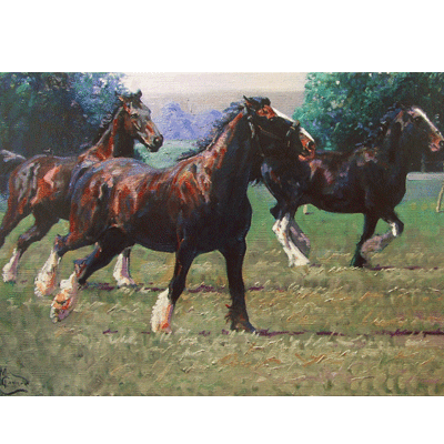 The Heavy Brigade (Draft Horses) - Greeting Card