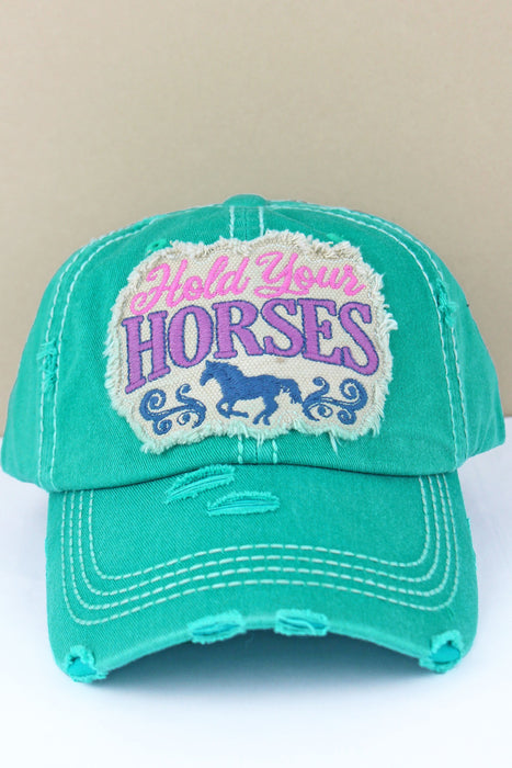 Women's Baseball Hat with Velcro Closure "Hold Your Horses"